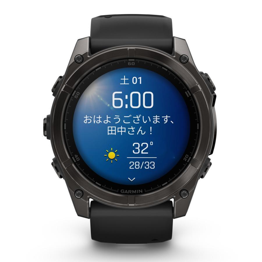 正規販売店 ガーミン フェニックス ８ fenix 8 Sapphire AMOLED 51mm Ti Carbon Gray DLC / Black  有機ELディスプレイ GPSウォッチ 010-02905-62の画像