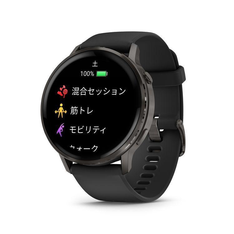 日本正規品 GARMIN ガーミン スマートウォッチ べニュー４ GPS  Venu 4 Slate / Black 45mm (Suica対応) 010-03014-30の画像