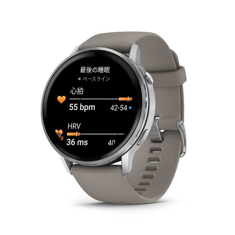 日本正規品 GARMIN ガーミン スマートウォッチ べニュー４ GPS  Venu 4 Silver / Gray 45mm (Suica対応) 010-03014-31の画像