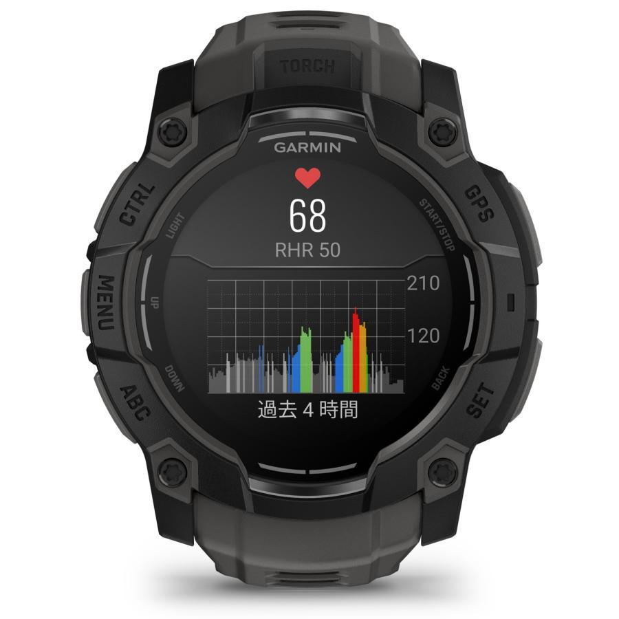 日本正規品 ガーミンインスティンクト３　Instinct 3 50mmサイズ AMOLED Black BezelCharcoal Band 010-03020-30_5
