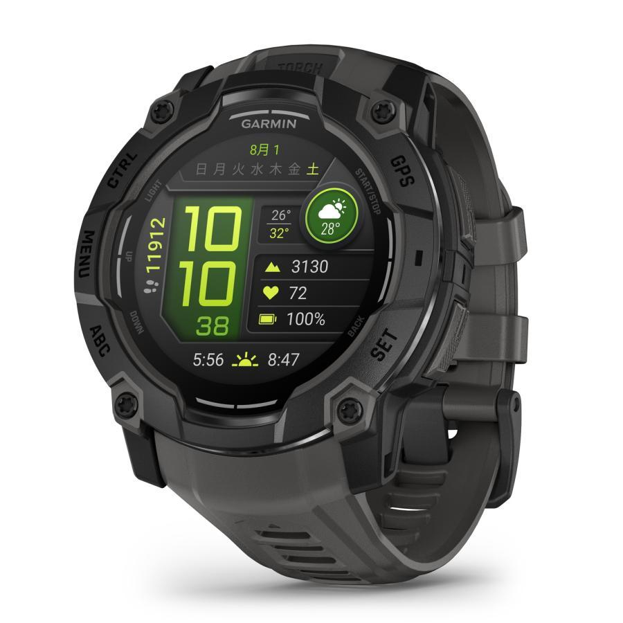 日本正規品 ガーミンインスティンクト３　Instinct 3 50mmサイズ AMOLED Black BezelCharcoal Band 010-03020-30_8