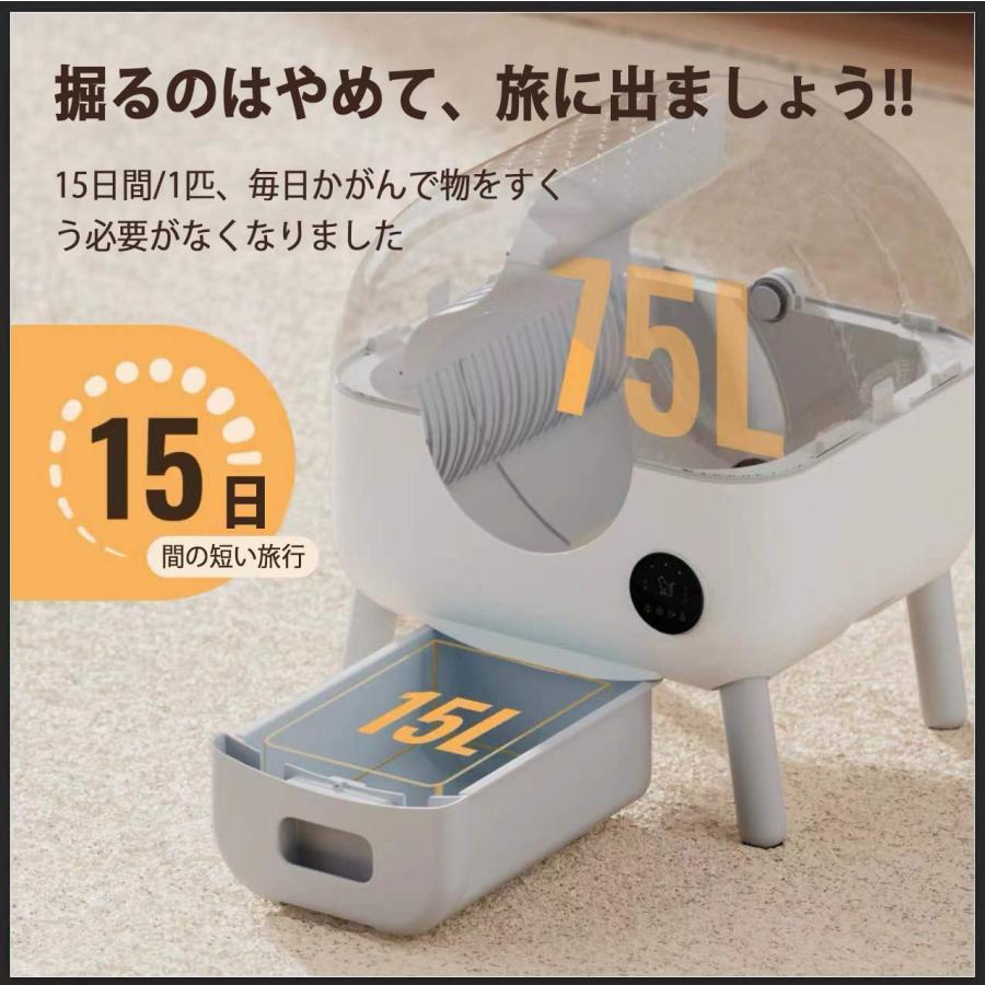 自動トイレ猫 自動猫トイレ スマートフォン管理 中立センサー付き 飛散