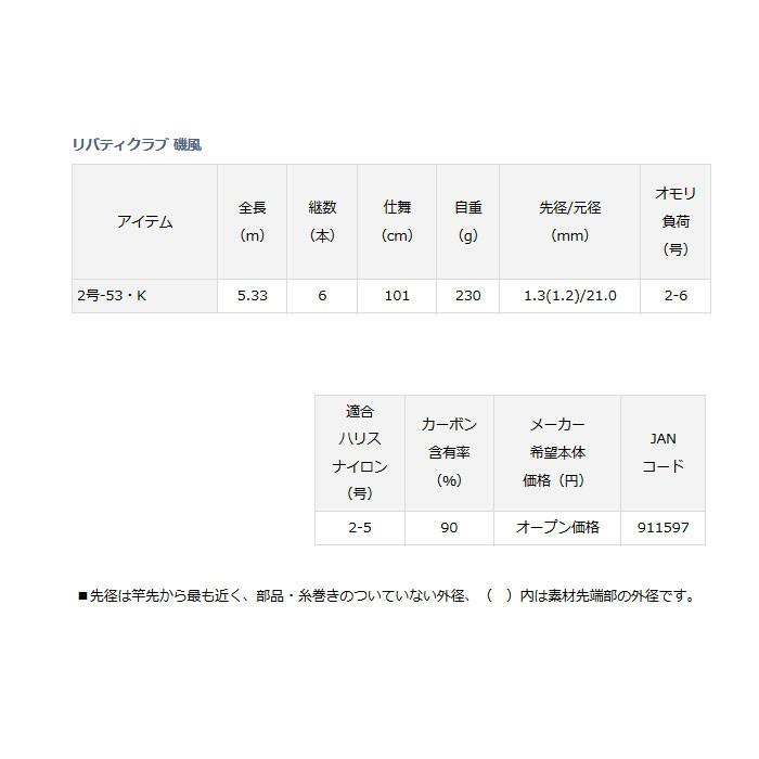 (ダイワ) リバティクラブ磯風 2号-53・K 911597 振出 磯竿 ロッド 竿｜a-k-k｜03