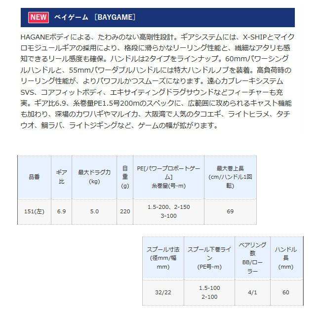 シマノ) ベイゲーム 151 左 038692 リール 両軸リール : 熊人Yahoo!店