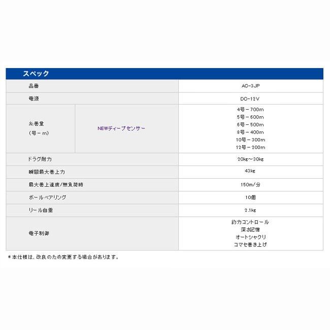 電動リール COMMAND AC・3JP 12V ミヤエポック : 熊人Yahoo!店 - 通販