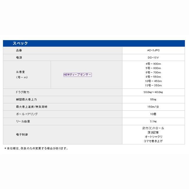 電動リール COMMAND AC・3JPC 12V ミヤエポック : 熊人Yahoo!店 - 通販