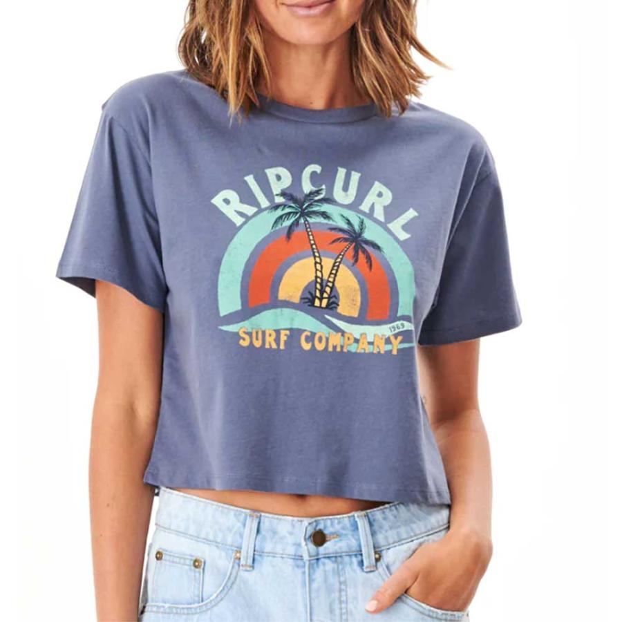 (RIPCURL/リップカール) GTEHG9 SUNNY PARADISE CROP TEE 半袖 Tシャツ レディース クロップTシャツ コットン｜a-k-k｜03