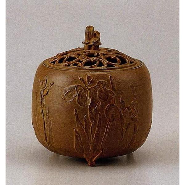 香炉 花ショウブ文 名取川 雅司   127-04 床の間 飾りつけ 仏具 銅 ブロンズ 冠婚葬祭、宗教用品-キッチン、日用品、文具-神棚、神具