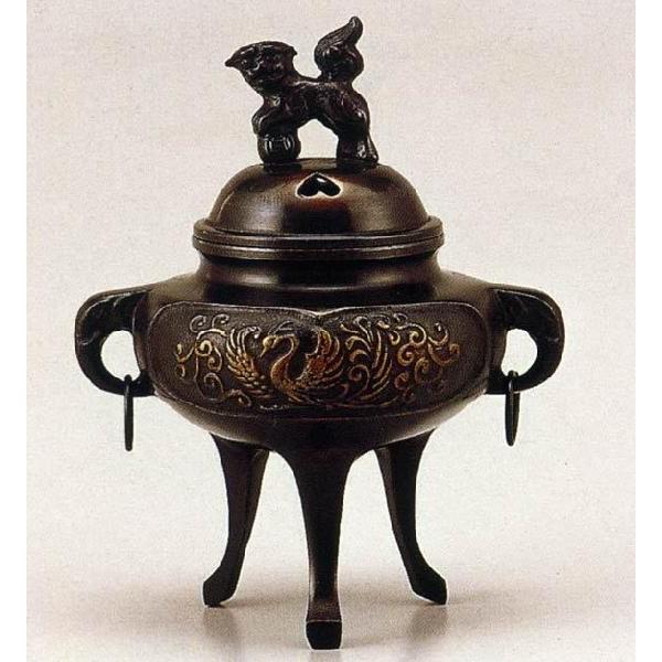 香炉 かん付鳳凰 134-04 床の間 置物 仏具 銅 ブロンズ : 123-12 