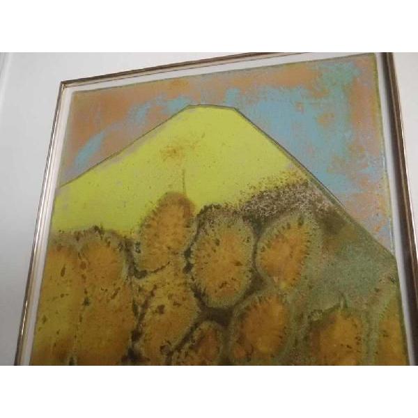 池田満寿夫 「黄富士」（大） 彫金パネル