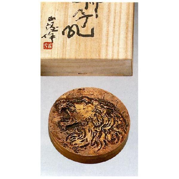 日本彫刻界の最高峰   25-10　文化勲章授章 北村西望 作品　朱肉入　獅子吼　小　床の間　銅像　全国送料無料