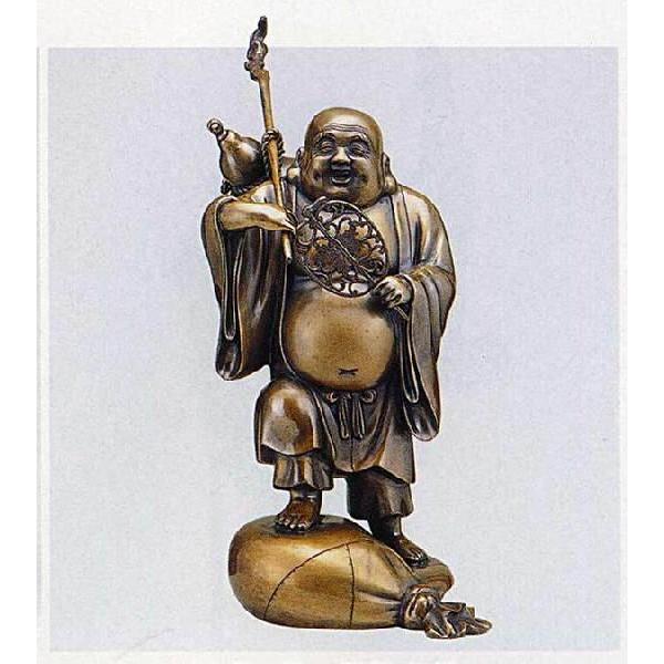招福 七福神 41-02 袋上瓢箪布袋 20号 越井栄山 床の間 開運 銅像 和