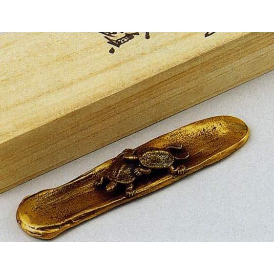 高岡銅器 須賀月真 作 双亀文鎮 蝋型細密細工 飾り物