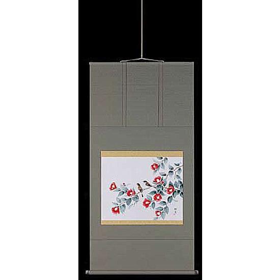 掛け軸 椿に雀 塚下静庵 尺八横 掛軸 全国送料無料 : 古都-京都 掛け軸