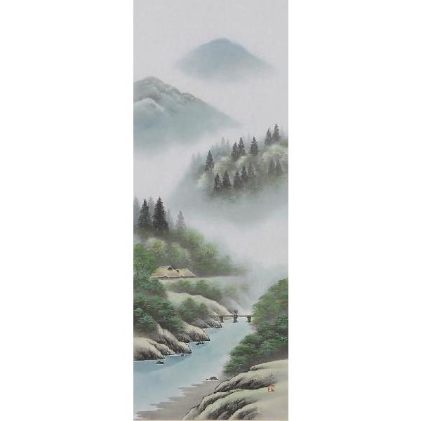 掛軸 彩色山水 井原史朗 尺五立 掛け軸 : 古都-京都 掛け軸専門店文永