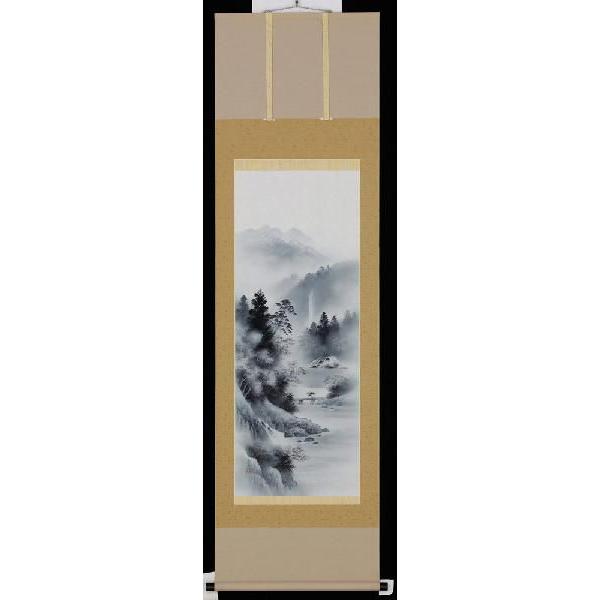 掛軸 水墨山水 中野長春 尺五立 掛け軸 : 古都-京都 掛け軸専門店文永