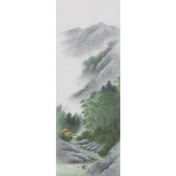 掛け軸 彩色山水 倉地邦彦 美術年鑑掲載作家 掛軸 : 610360 : 古都 