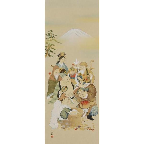 掛軸 七福神 今井真秋 尺五立 掛け軸 : 古都-京都 掛け軸専門店文永堂