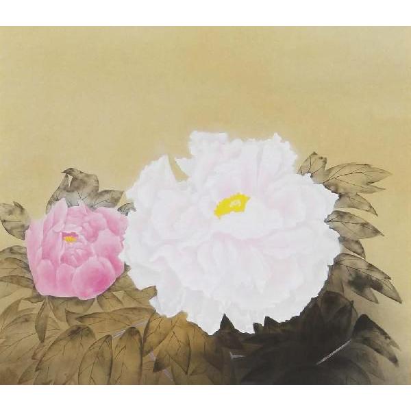 掛け軸 牡丹 中村岳陽 美術年鑑掲載作家 掛軸 : 古都-京都