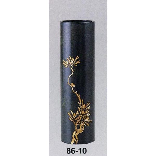 丸寸胴 松 花立て   107-54 花器 床の間 飾りつけ 銅製 ブロンズ 神棚-神棚、神具-キッチン、日用品、文具