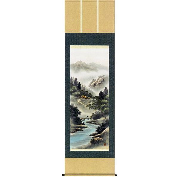 掛け軸 緑風水明 伊藤渓山  掛軸 美術、工芸品-楽器、手芸、コレクション-掛け軸
