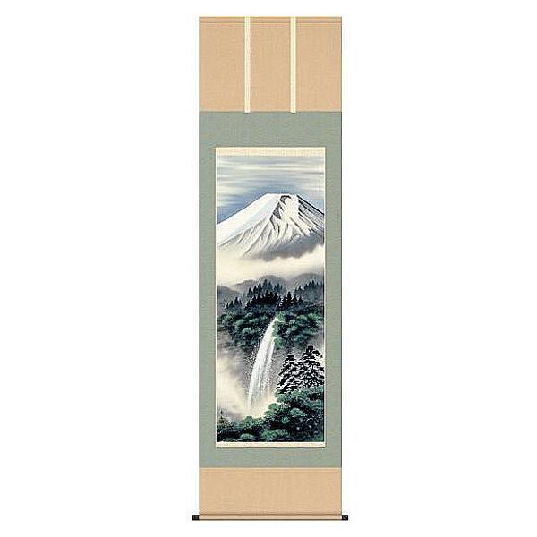 掛け軸 富士峡谷 尺五 鈴村秀山 掛軸 全国貨物輸送無料 美術、工芸品-楽器、手芸、コレクション