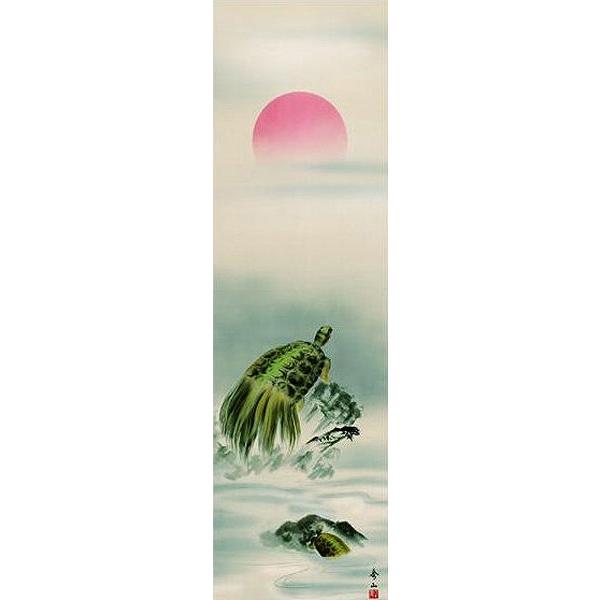 掛け軸 鶴亀双幅 鈴村秀山 双幅対 掛軸 全国送料無料 : 古都-京都