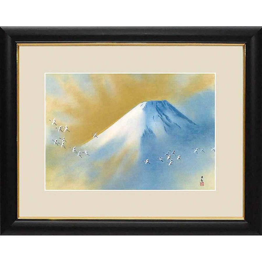 値下げ　横山大観　生誕150記念額飾り模写複製画「富嶽飛翔」F6 絵画 富嶽飛翔／横山大観 模写複製画 日本画 : 古都-京都 掛け軸専門店