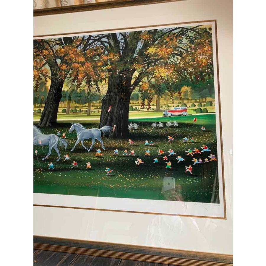 未使用に近い！晩秋　シルクスクリーン　ヒロヤマガタ　保証書あり 未使用に近い！晩秋 シルクスクリーン ヒロヤマガタ 保証書あり