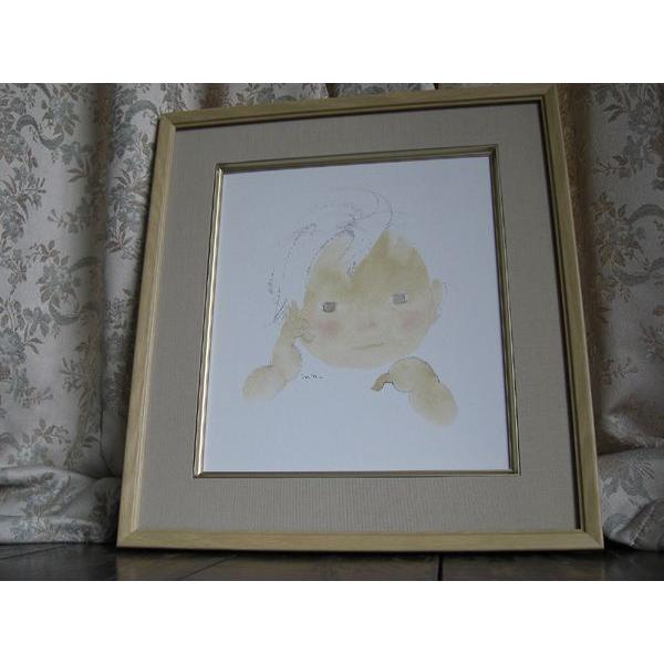 絵画 いわさきちひろ あかちゃん（絶筆） 額 児童画 色紙 送料