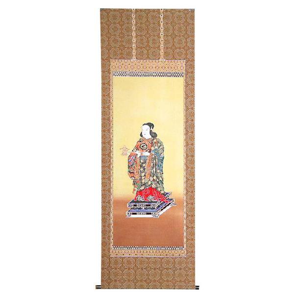 掛軸 聖徳太子 加藤鳳文 尺八立 掛け軸 美術、工芸品-日本画-絵画