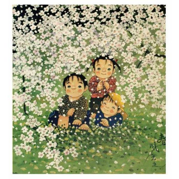 開田 風童 春 絵画 児童画 中嶋潔と並ぶ児童画の巨匠 : 古都-京都 