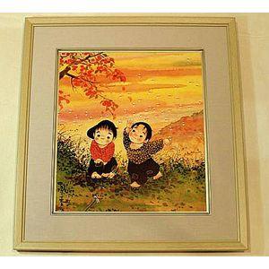開田風童 絵画 児童画 中嶋潔らと並ぶ児童画の巨匠 四季4枚 開田風童 絵画 児童画 中嶋潔らと並ぶ児童画の巨匠 四季4枚