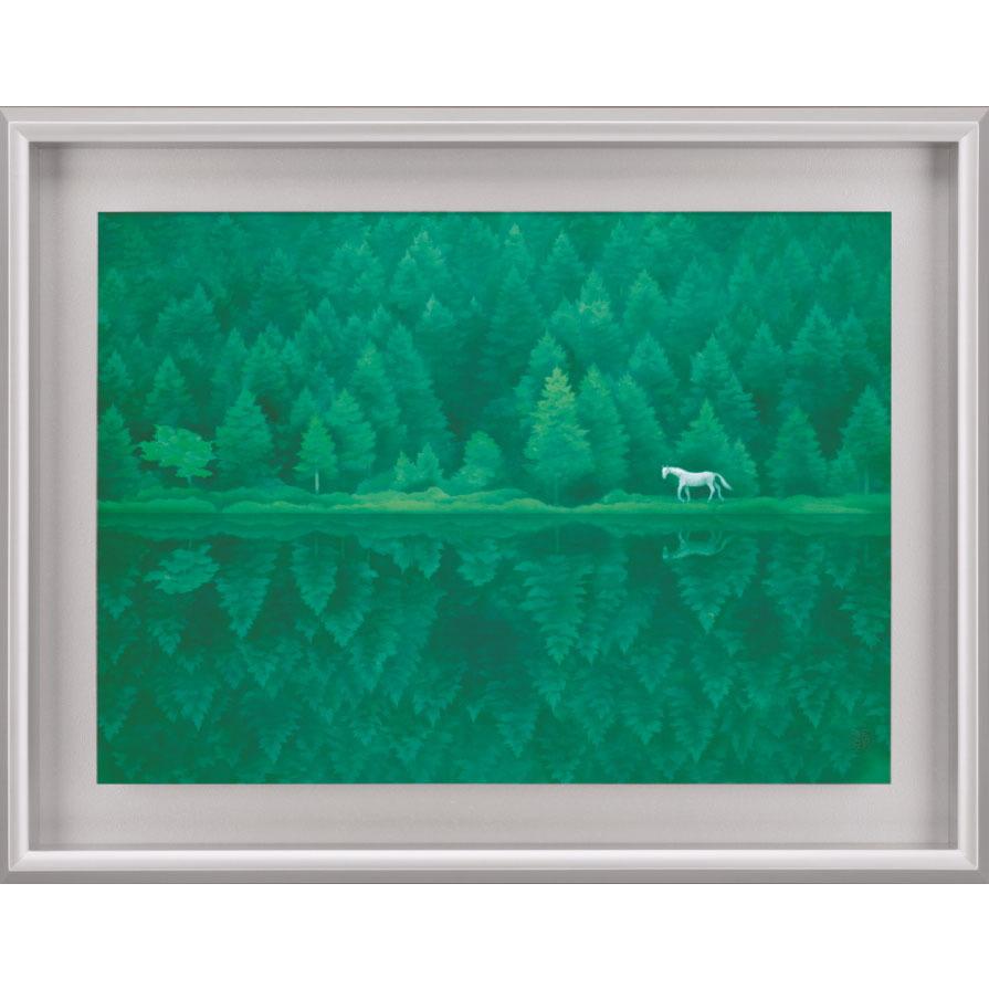 最安美品正規品）東山魁夷『静映』彩美版プレミアム版画絵画激安　検）リトグラフ Amazon.co.jp: 正規品 東山魁夷『静映』彩美版プレミアム版画