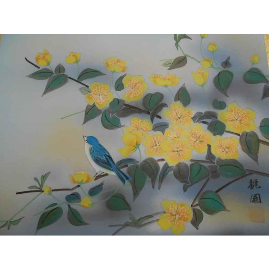 三代桃園 紅葉葵 肉筆 日展入選作家 掛け軸 掛軸 【公式通販】