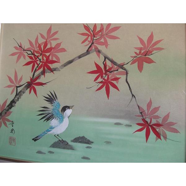 美品 掛け軸 田中静水作 古都彩秋図 共箱 紅葉 秋掛け 美品 掛け軸 田中静水作 古都彩秋図 共箱 紅葉 秋掛け 掛け軸