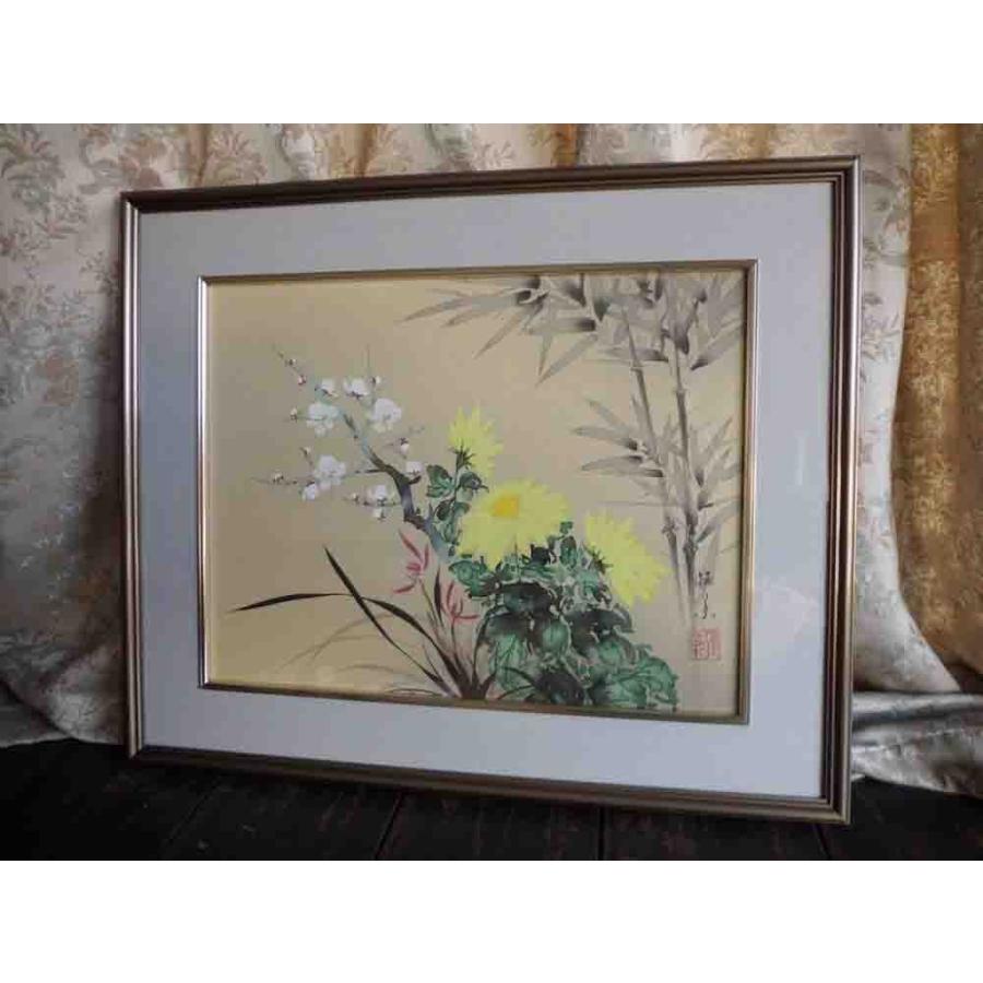 掛け軸 菊池径葉 四君子 絵画 掛軸 日本画 美術名典掲載作家 掛け軸 菊池径葉 四君子 絵画 掛軸 日本画 美術名典掲載作家