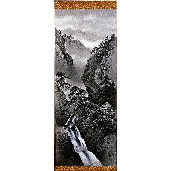 美品 掛け軸 田中静水作 古都彩秋図 共箱 紅葉 秋掛け 掛け軸 田中芳園