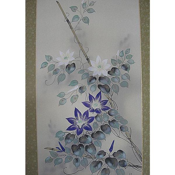 掛け軸 鉄綿花 美術名典掲載作家 菊池径葉 掛軸 : 古都-京都
