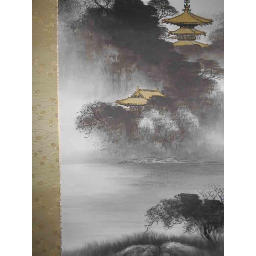 掛け軸 古都の彩 渡辺國夫 日展入選作家 美術名典掲載作家 掛軸