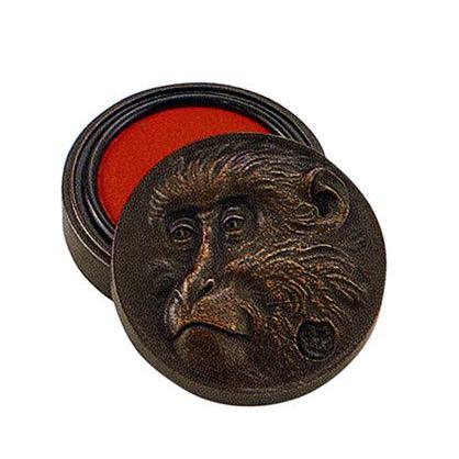 肉池 老猿 54-06 高村光雲原型 朱肉 銅像 和雑貨 小物 文房具