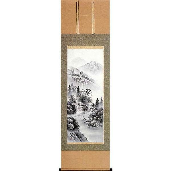 即納商品】水墨山水 松泉 尺五 年中掛け! 山水画 - 掛け軸（掛軸）販売