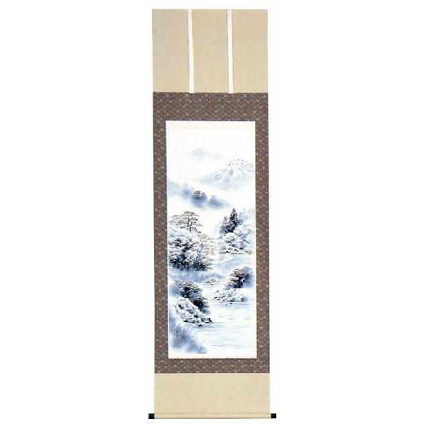 掛軸 水墨景色 沢田吉澄 掛け軸 尺五立 絵画-日本画