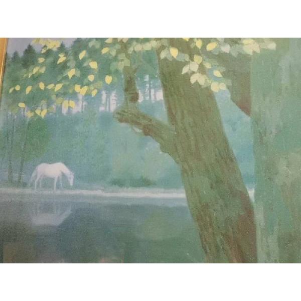 【新品】東山魁夷 『若葉の季節』複製画 　ポスター高級額付　風景画 新緑 東山魁夷 若葉の季節 | 絵画など美術品の販売と買取 | 東京