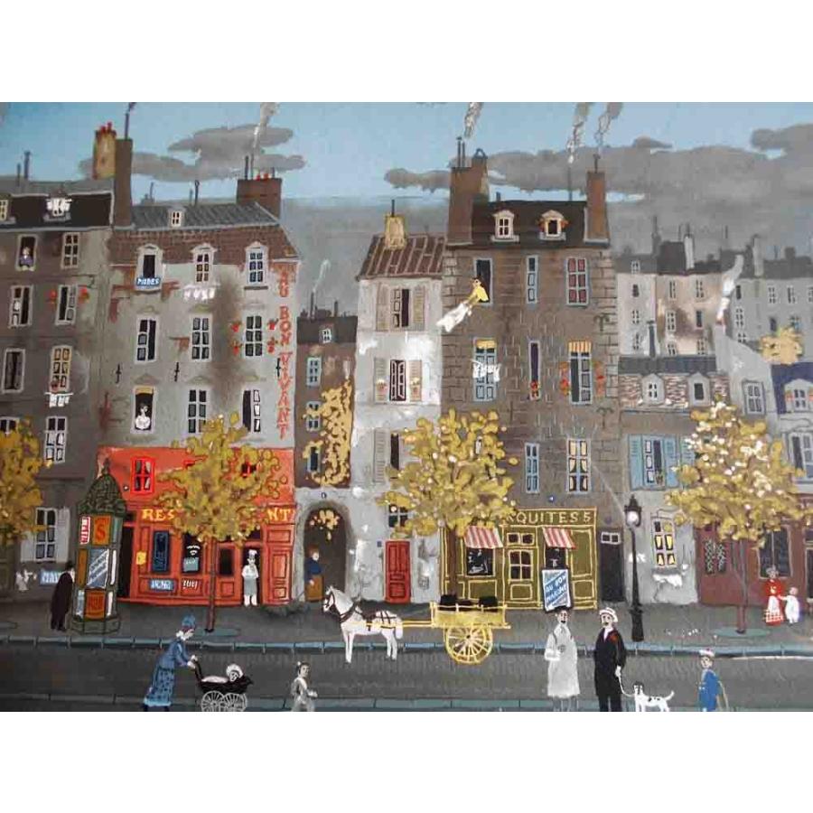 版画 ミッシェル・ドラクロワ／カフェパリジェンヌ リトグラフ