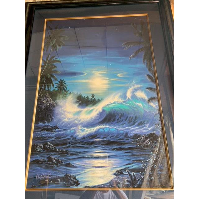 版画 クリスチャン・リース・ラッセン マウイムーン キャンバス