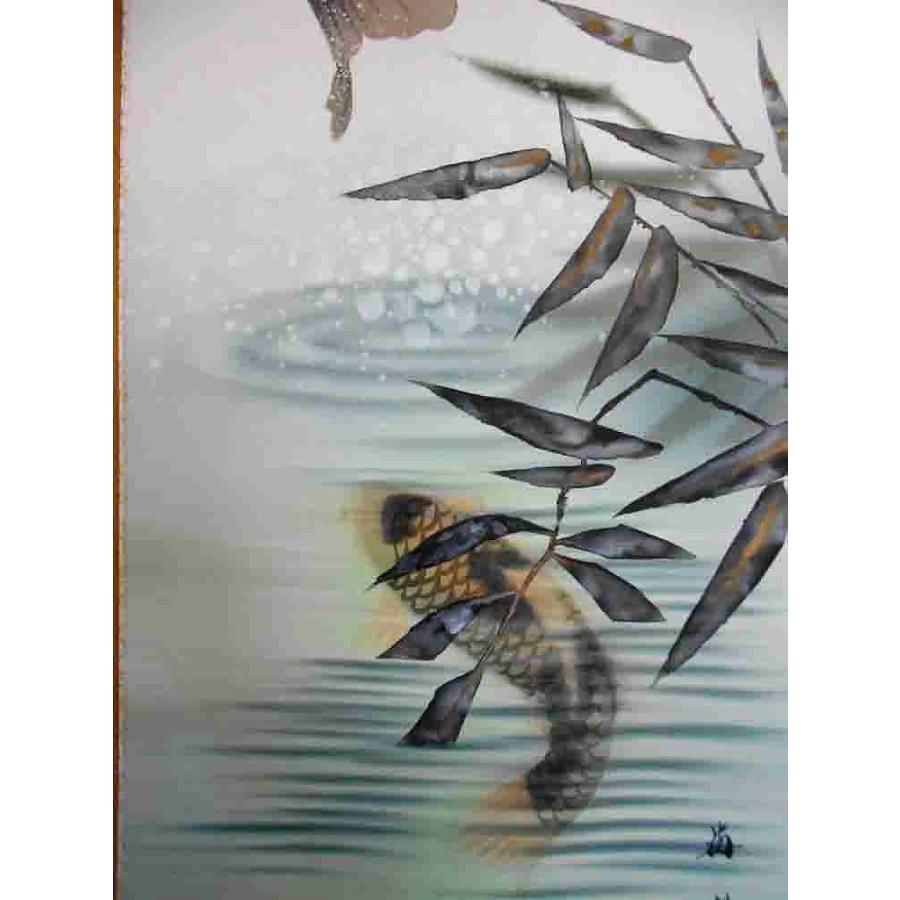 掛軸 小野寺梅嶽 『松鯉之図 画賛 真作 肉筆 茶掛　真筆証明書付き 掛け軸 松鯉 小野寺梅嶽 美術名典掲載作家 肉筆100％ 掛軸 全国