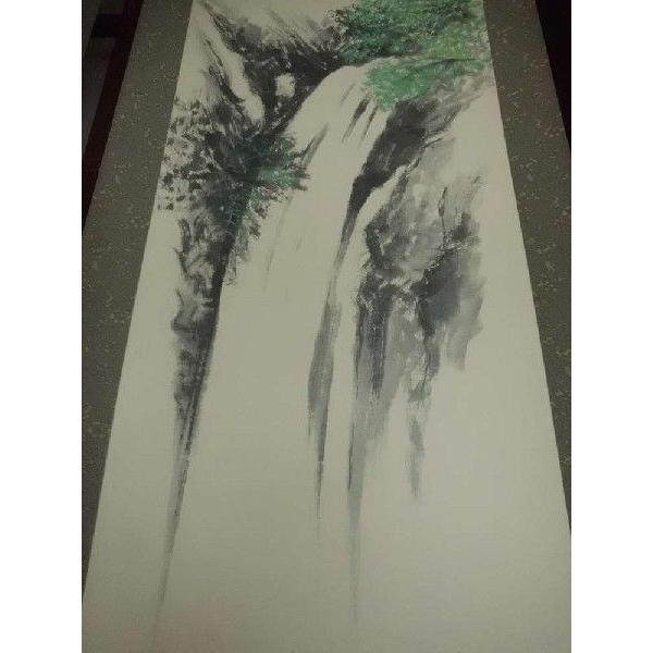掛け軸　滝　(肉筆) 掛け軸 滝／大橋秀麗 肉筆 美術年鑑掲載作家 掛軸 全国送料無料