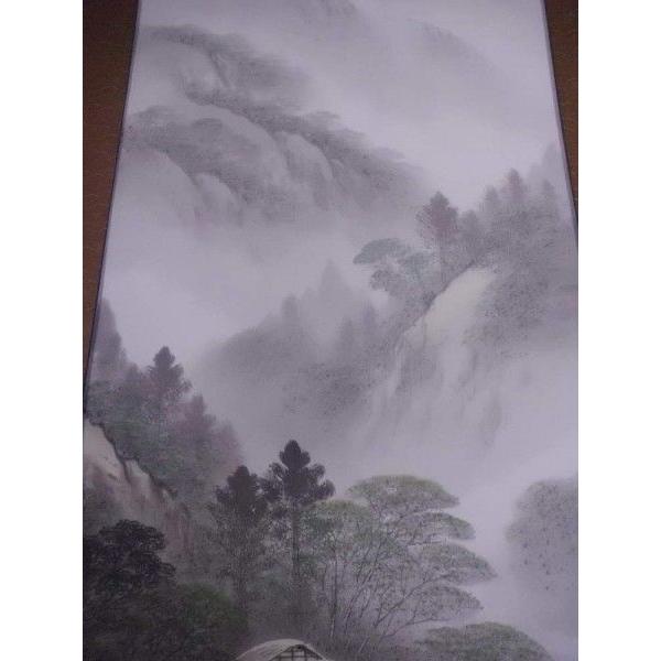 掛け軸 吉村舞堂 彩色山水 風鎮付 箱付 掛け軸 吉村舞堂 彩色山水 風鎮付 箱付 - メルカリ