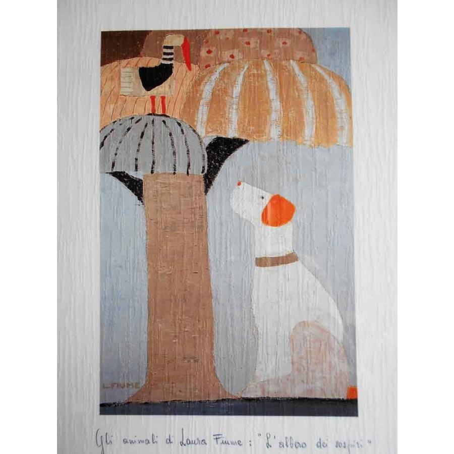 Laura Fiume　ラウラフューメ　犬と猫　アートポスター 絵画 ラウラ.フューメ 犬とネコ オフセット印刷／アートポスター